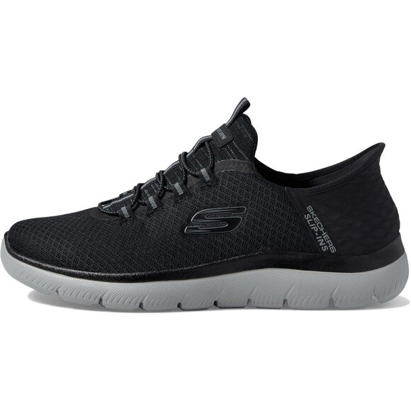 🆕 Men Black Hands Free Slip-ins Summits  Heel Pillow Vegan High Range Sneaker - Picture 5 of 7